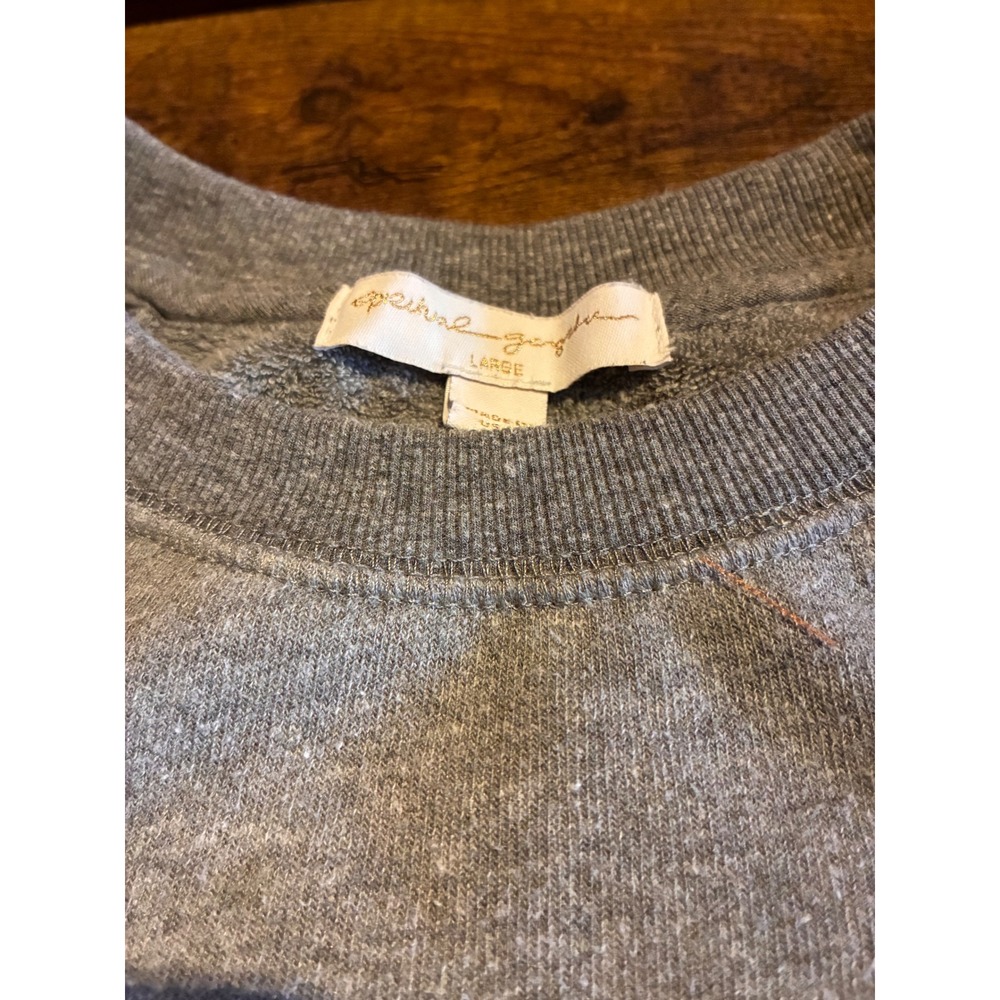 Spiritual Gangster Sweatshirt Womens L Grey Excellent Glitter Stripe Pullover - Picture 6 of 6